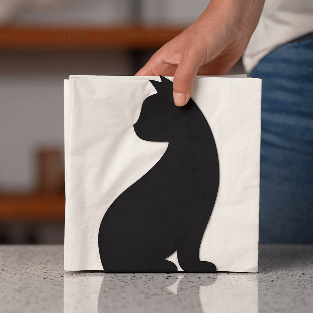 Sbam Design Portatovaglioli In Metallo – Gatto
