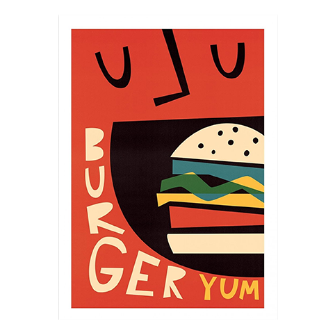 Sbam Design Poster burger 30×40 – Fox and Velvet