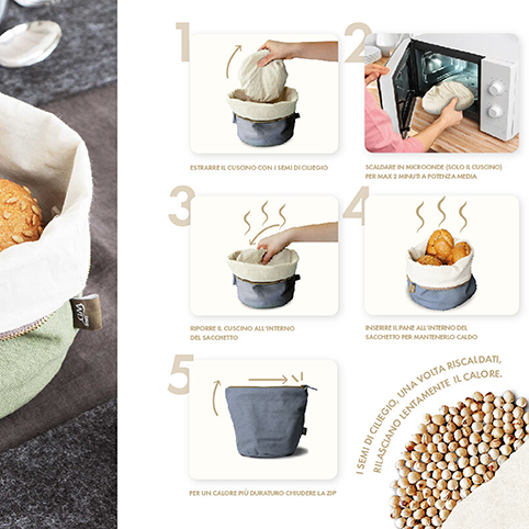 Sbam Design Sacchetto Porta Pane Riscaldabile