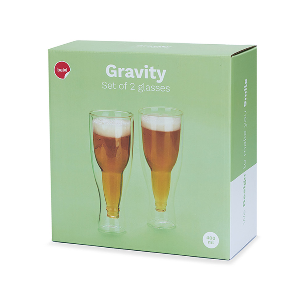 Sbam Design Set 2 Bicchieri Birra Gravity