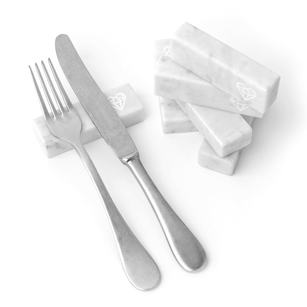 Sbam Design Set 6 poggia posate in marmo