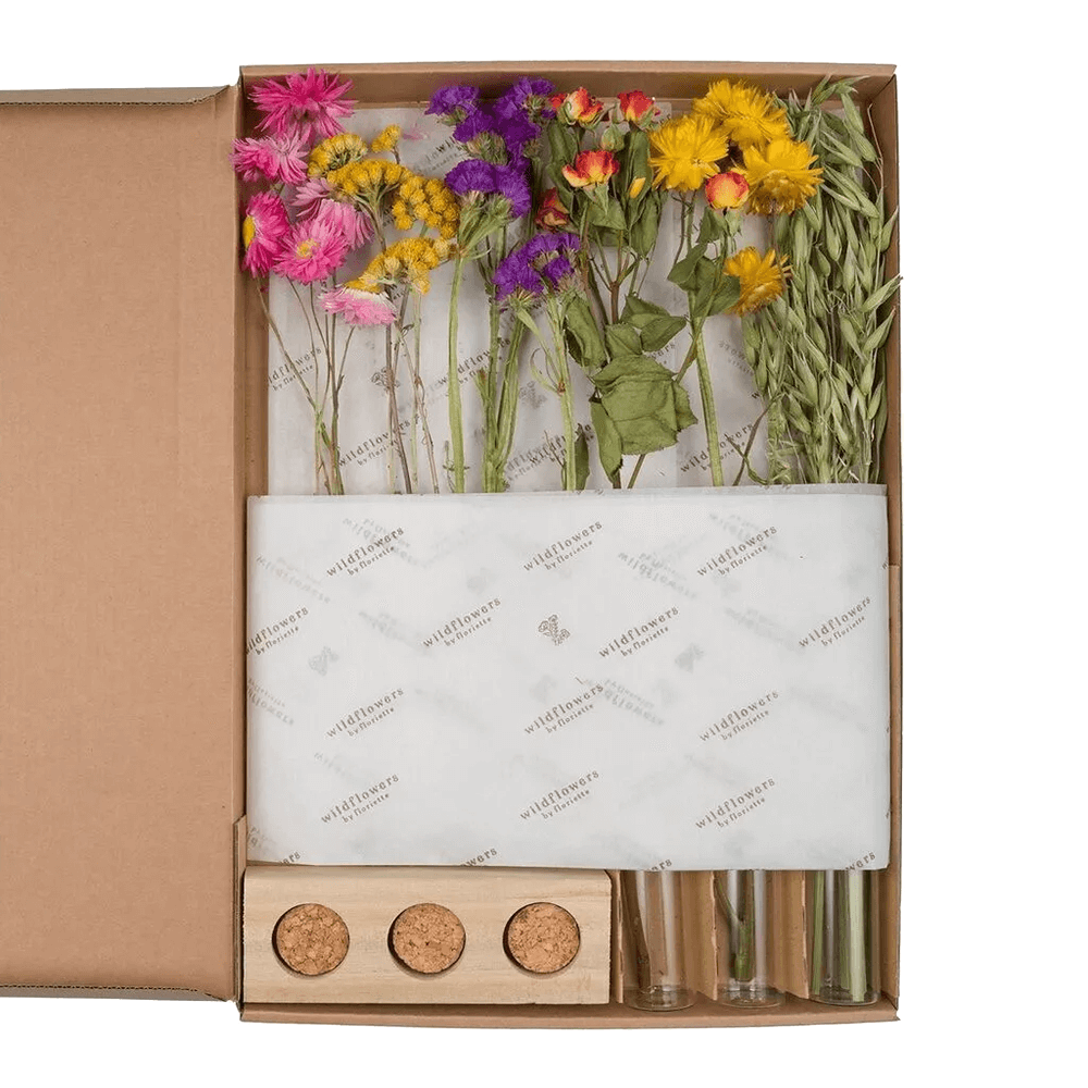 Sbam Design Set fiori secchi e fialette