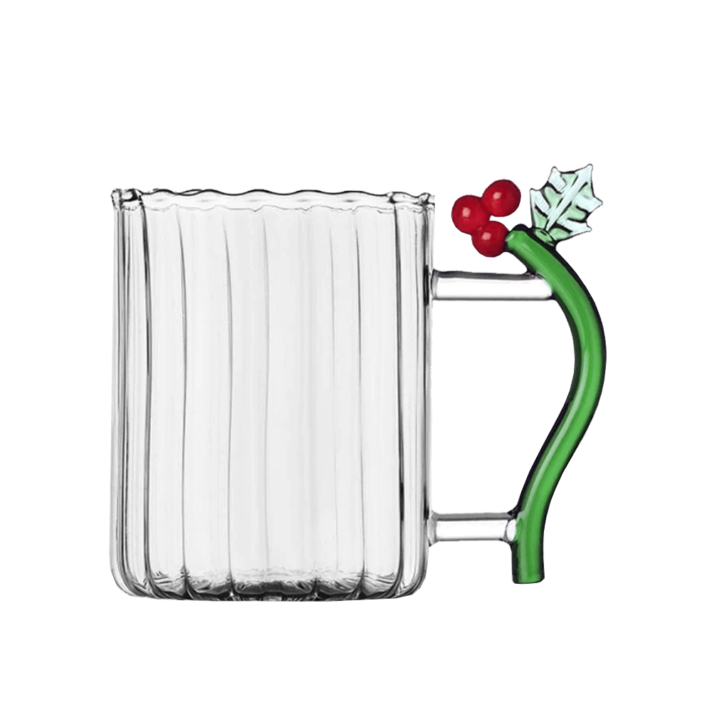 Sbam Design Tazza In Vetro – Christmas Flowers