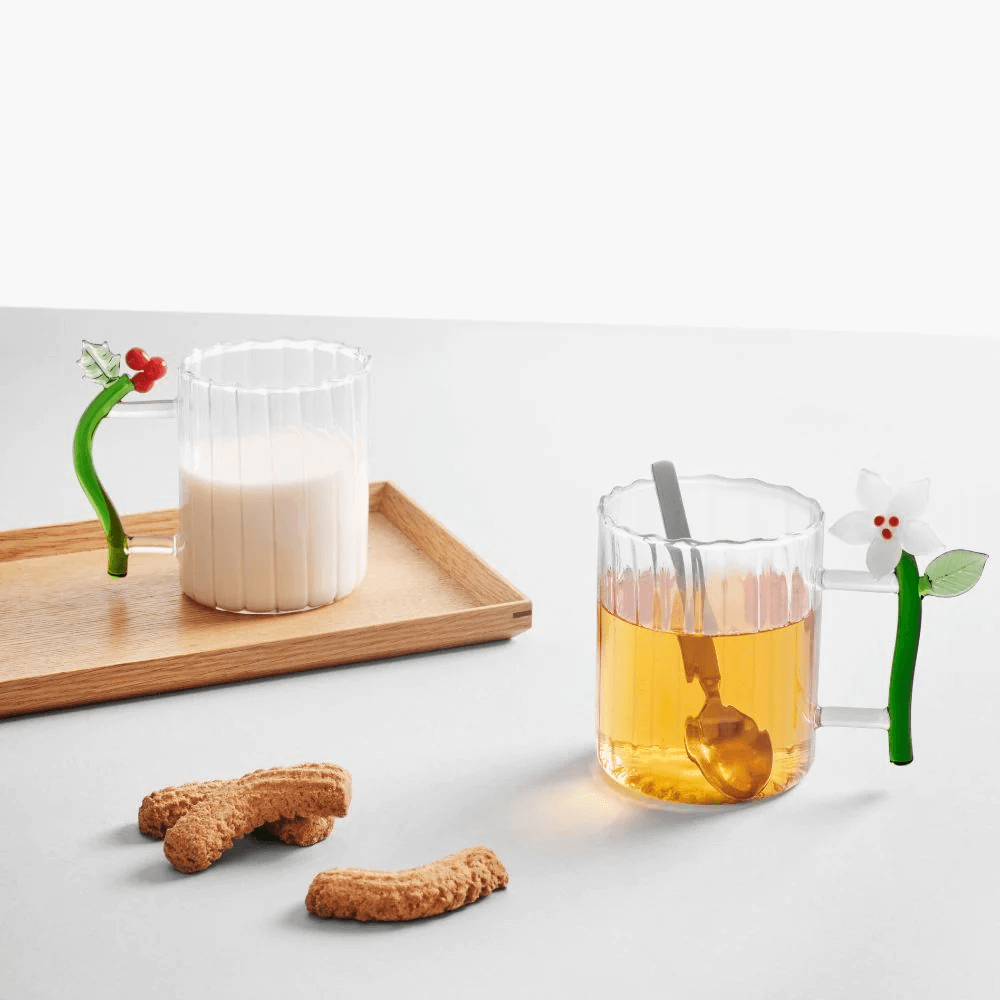 Sbam Design Tazza In Vetro – Christmas Flowers