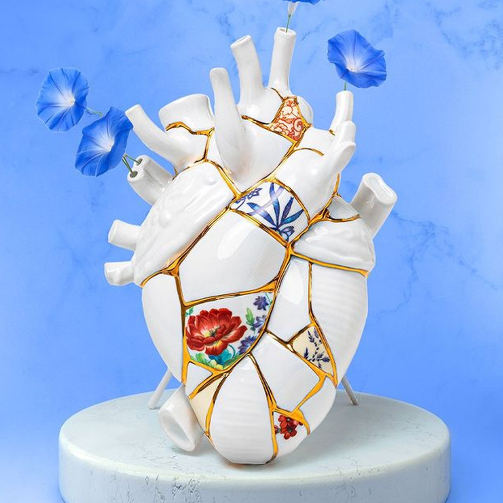 Sbam Design Vaso Cuore – Love In Bloom Kintsugi