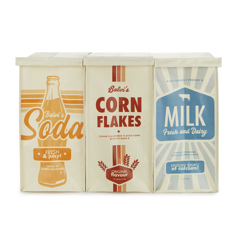 Sbam Design Set di 3 borse per la raccolta differenziata Retro