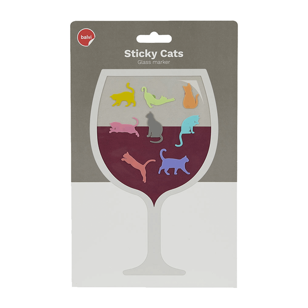 Sbam Design Set di 8 stickers segna bicchieri – Gatti colorati