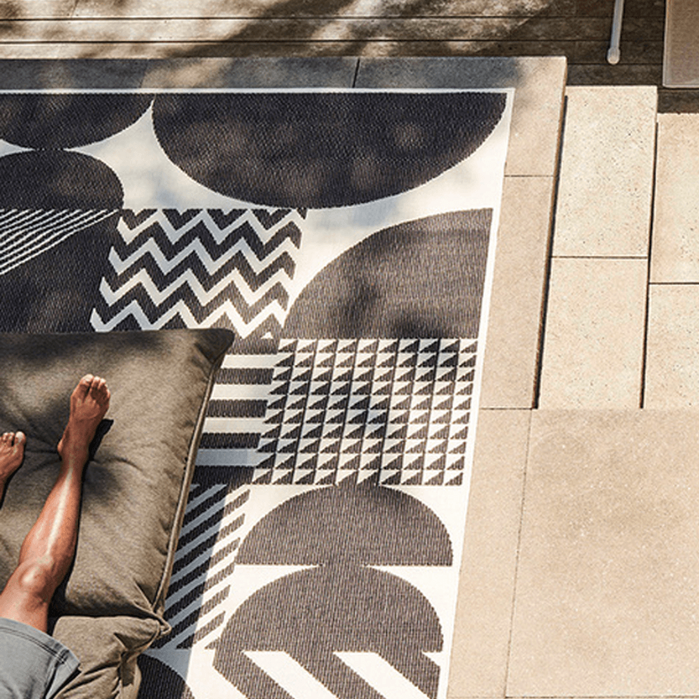 Sbam Design Tappeto Per Esterni Geometrico Nero/bianco