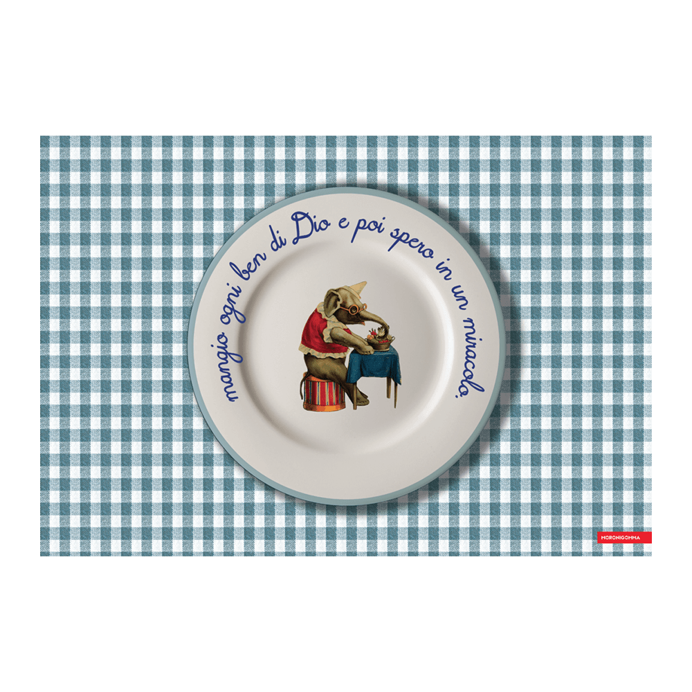 Sbam Design Tovaglietta Lavabile Mangia E Impara – Azzurro