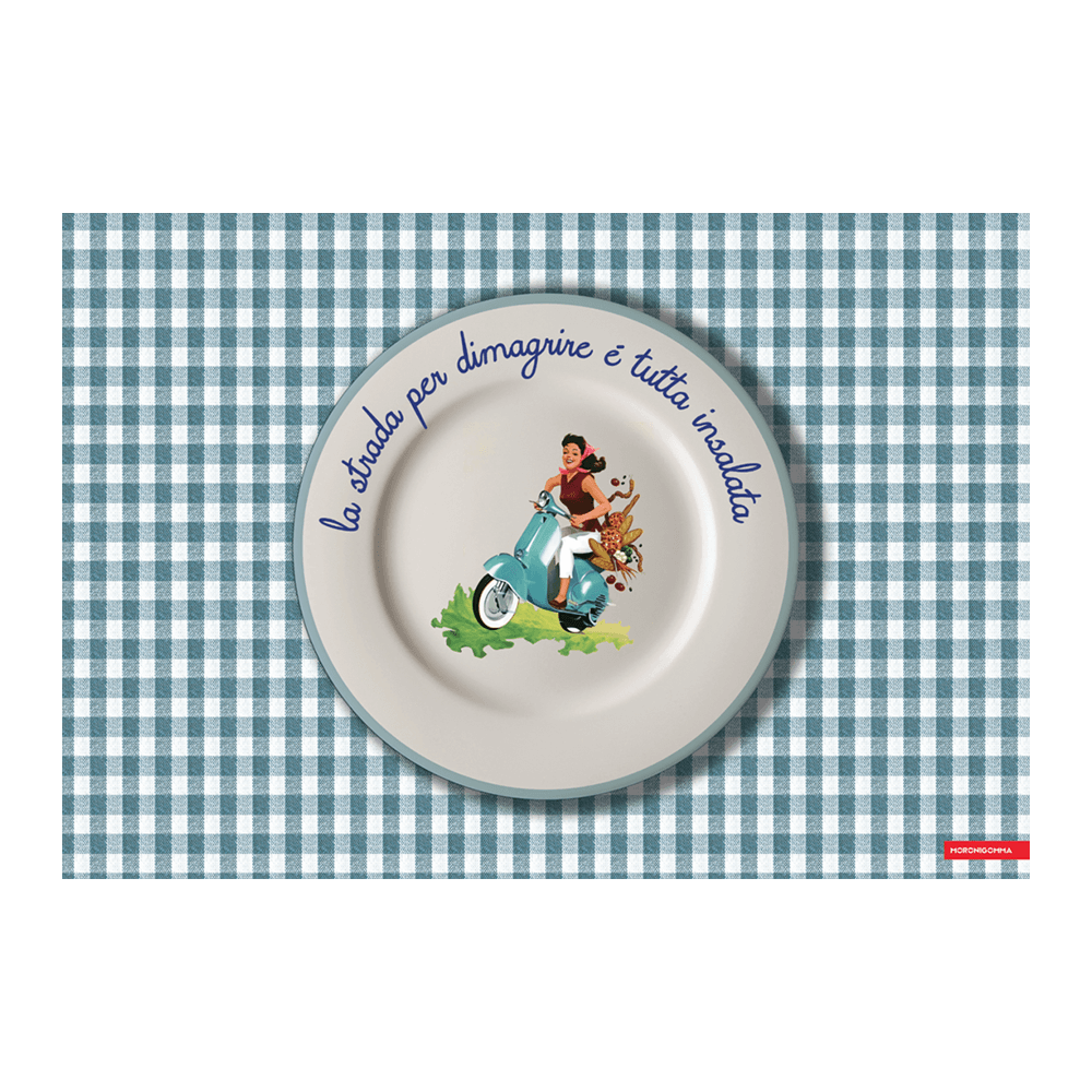 Sbam Design Tovaglietta lavabile Mangia e Impara – Azzurro