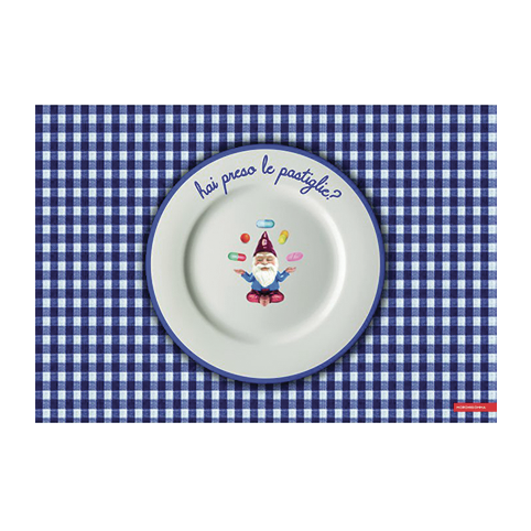 Sbam Design Tovaglietta lavabile Mangia e Impara – Blu chiaro