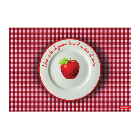 Sbam Design Tovaglietta Lavabile Mangia E Impara – Rosso