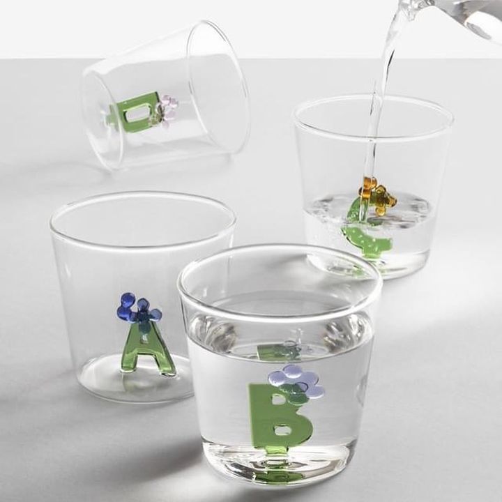 Sbam Design Tumbler Alfabeto Fiorito – Bicchiere In Vetro