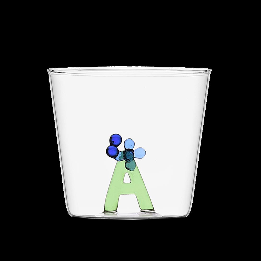 Sbam Design Tumbler Alfabeto Fiorito – Bicchiere In Vetro