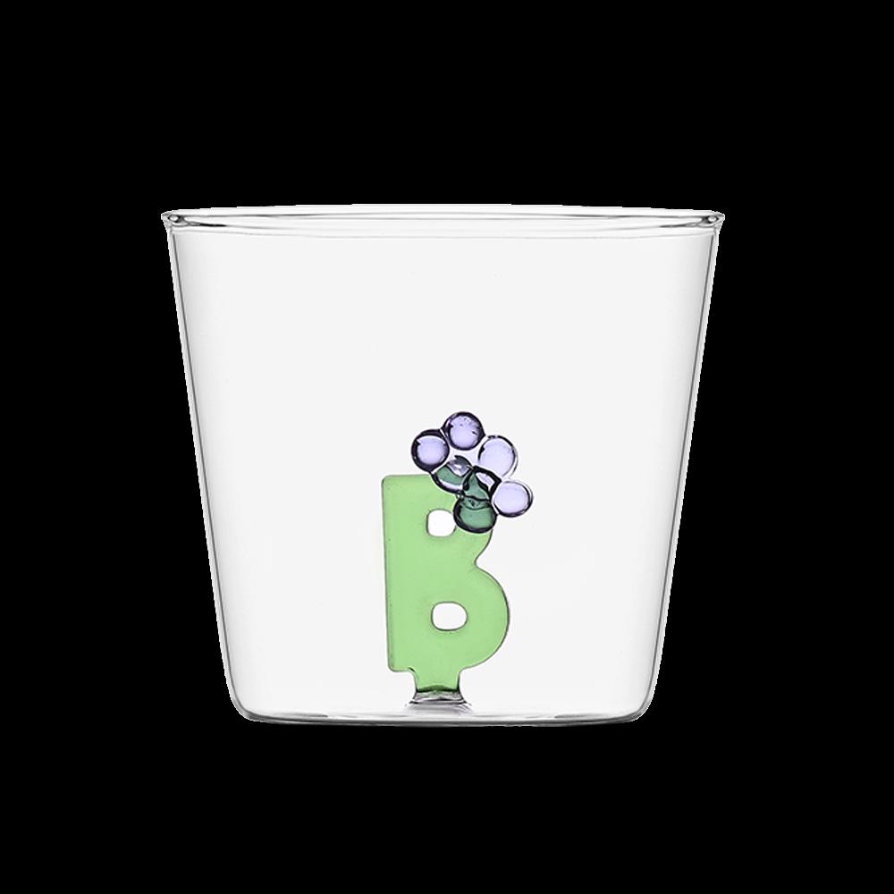 Sbam Design Tumbler Alfabeto Fiorito – Bicchiere In Vetro