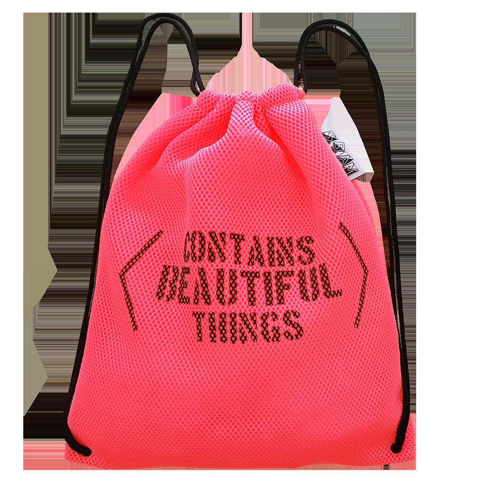 Sbam Design Zainetto in tessuto rosa “Contains Beautiful Things”