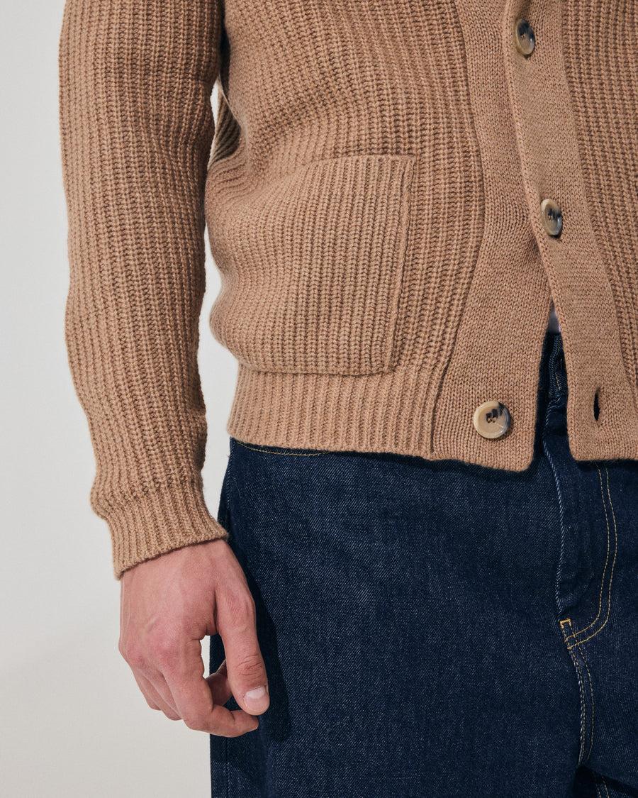 Scaglione CARDIGAN PANNOCCHIA HYBRD CASHMERE CARAMEL