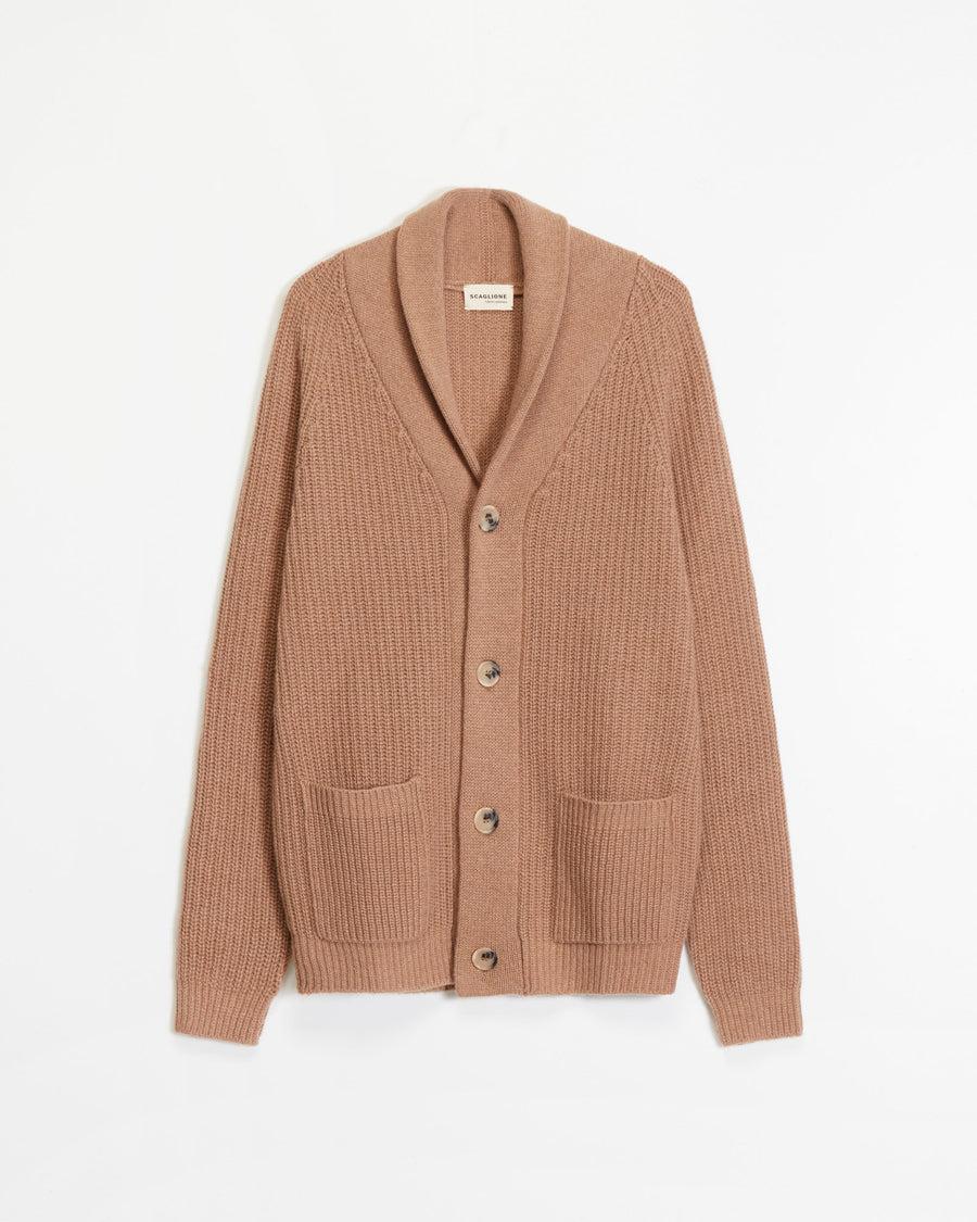 Scaglione CARDIGAN PANNOCCHIA HYBRD CASHMERE CARAMEL