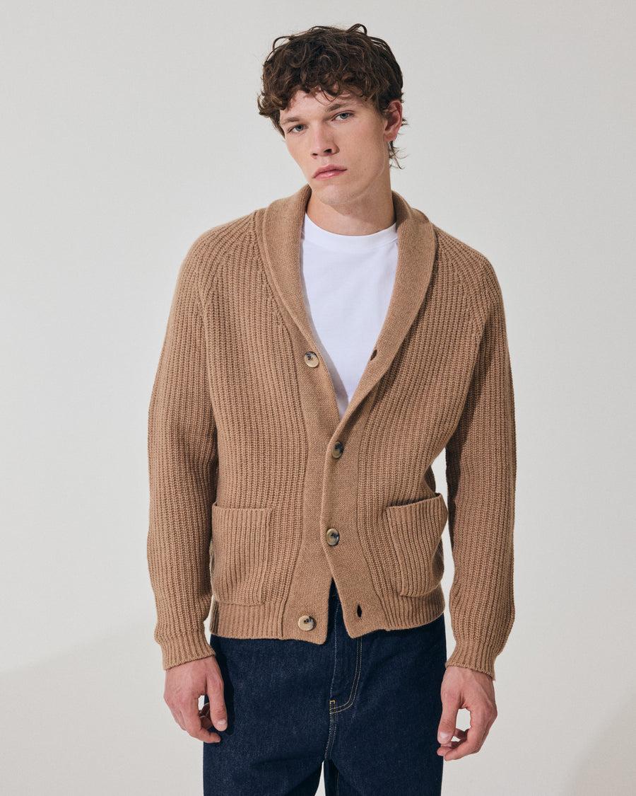Scaglione CARDIGAN PANNOCCHIA HYBRD CASHMERE CARAMEL