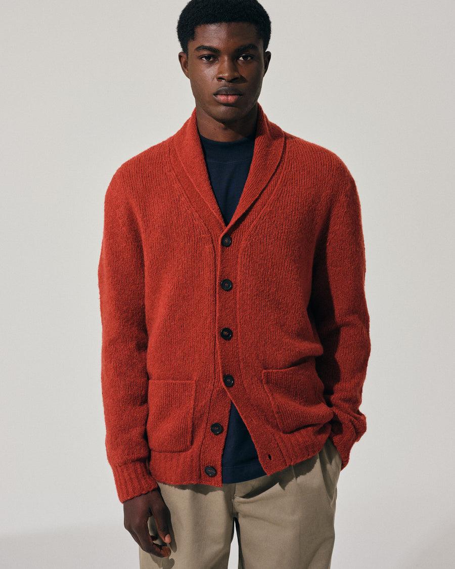 Scaglione CARDIGAN SCIALLE PUFFED CASHMERE CASHMERE RUST