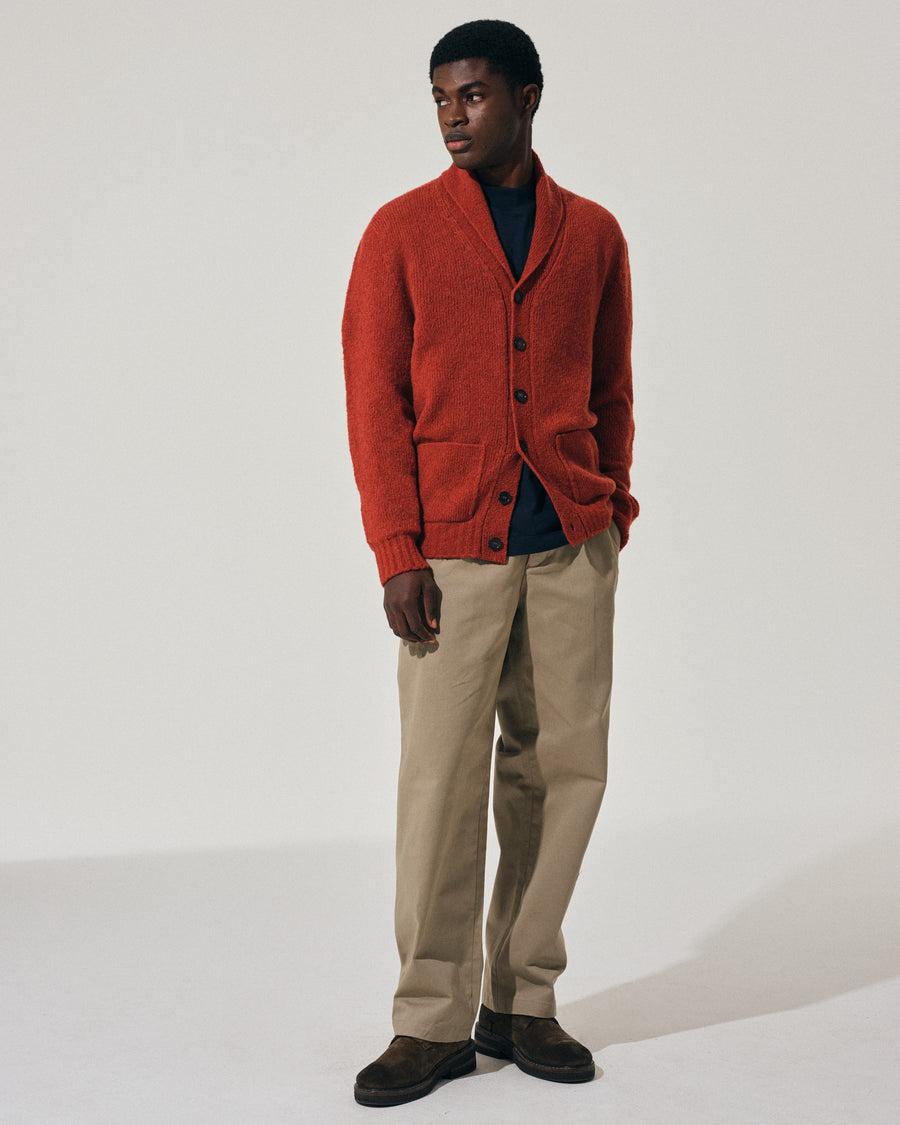 Scaglione CARDIGAN SCIALLE PUFFED CASHMERE CASHMERE RUST