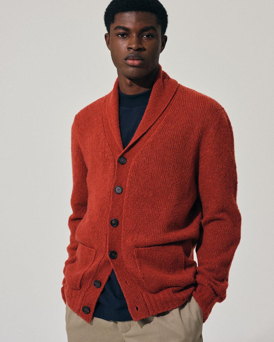 Scaglione CARDIGAN SCIALLE PUFFED CASHMERE CASHMERE RUST