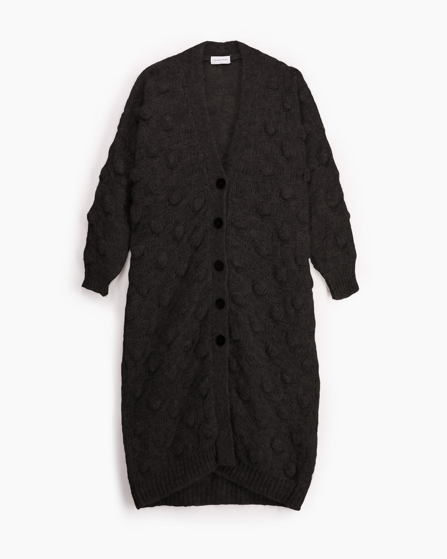 Scaglione COAT MAXY CARDIGAN OVER HAZELNUT STITCH BLACK