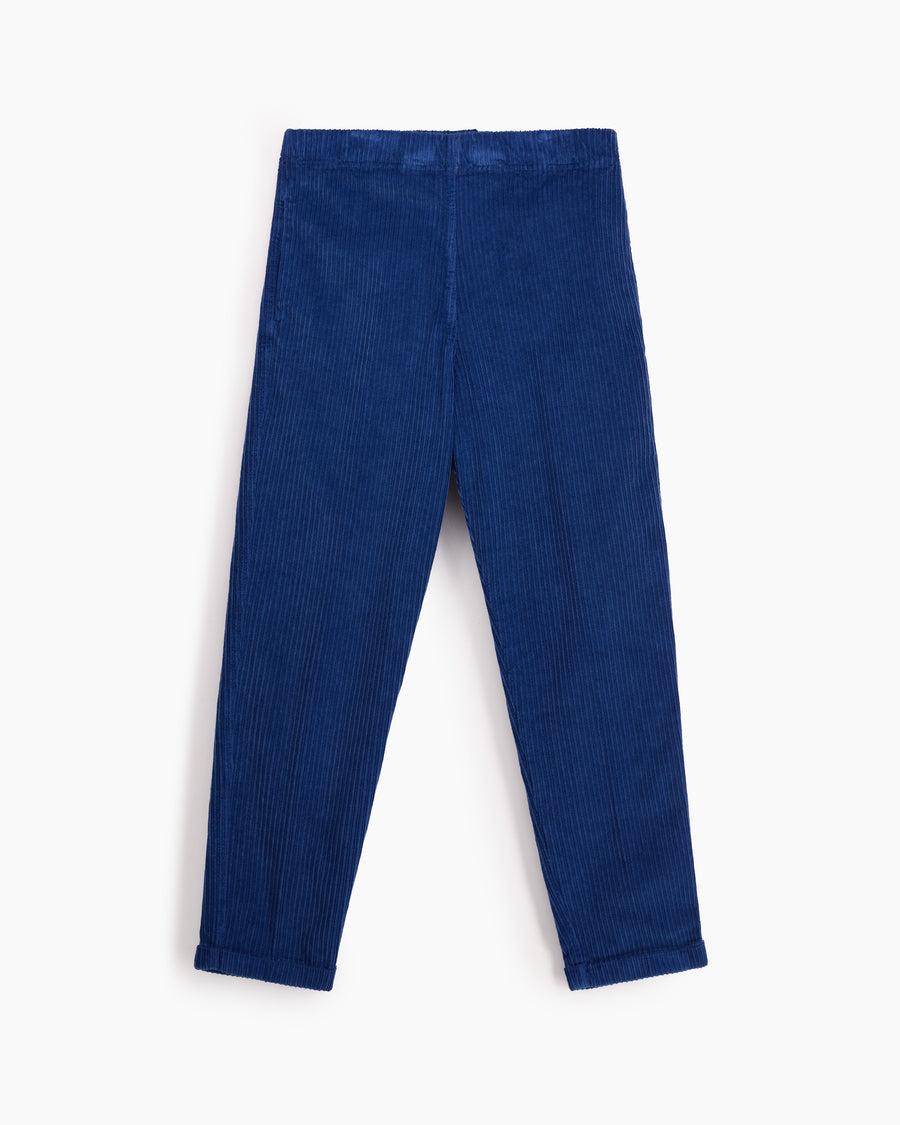 Scaglione PANT SLIM RISV EL VITA VELVET ROCCIA BLUETTE