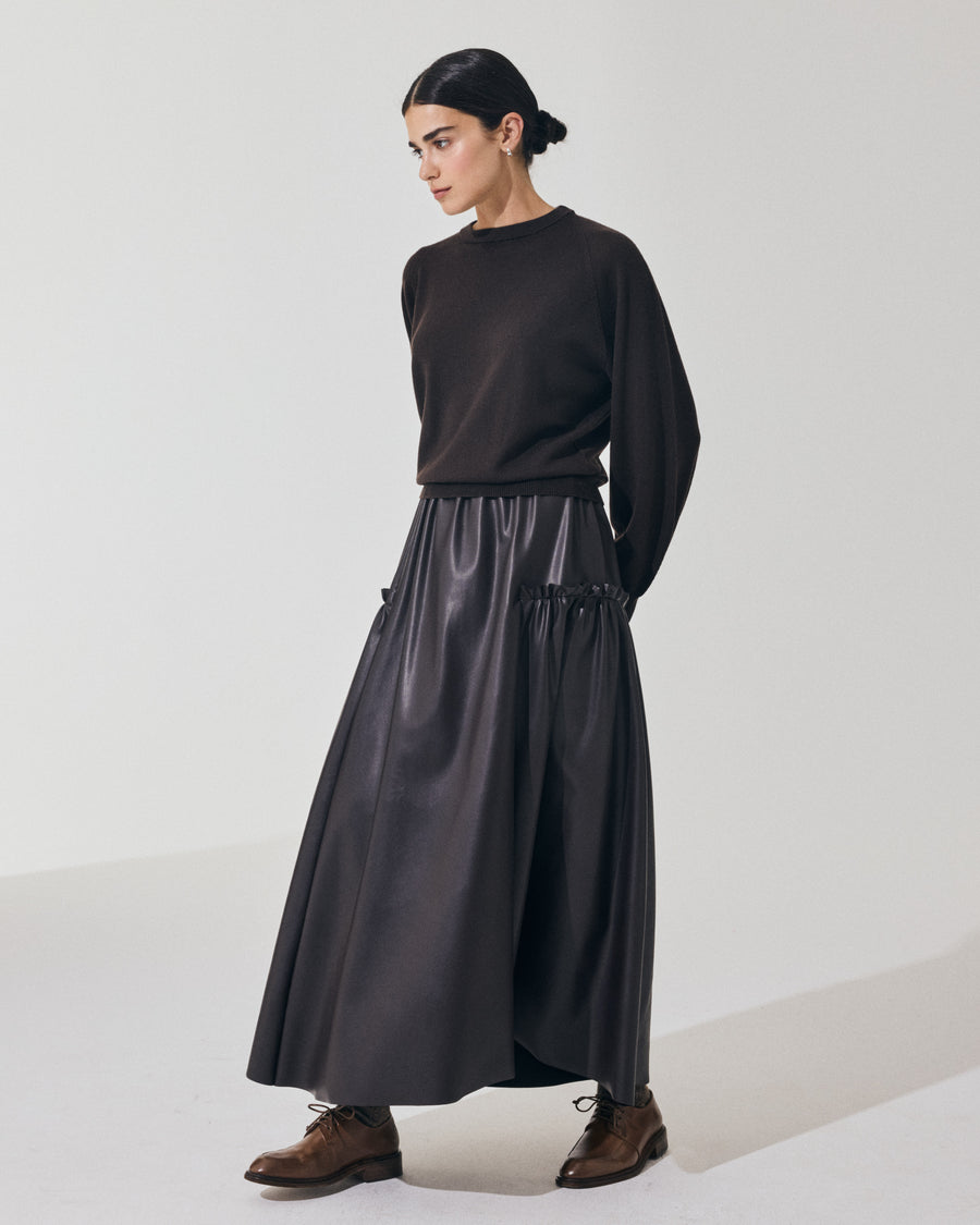 Scaglione ROUND NECK BOXY RAGLAN SEAMLESS MERINO EBANO