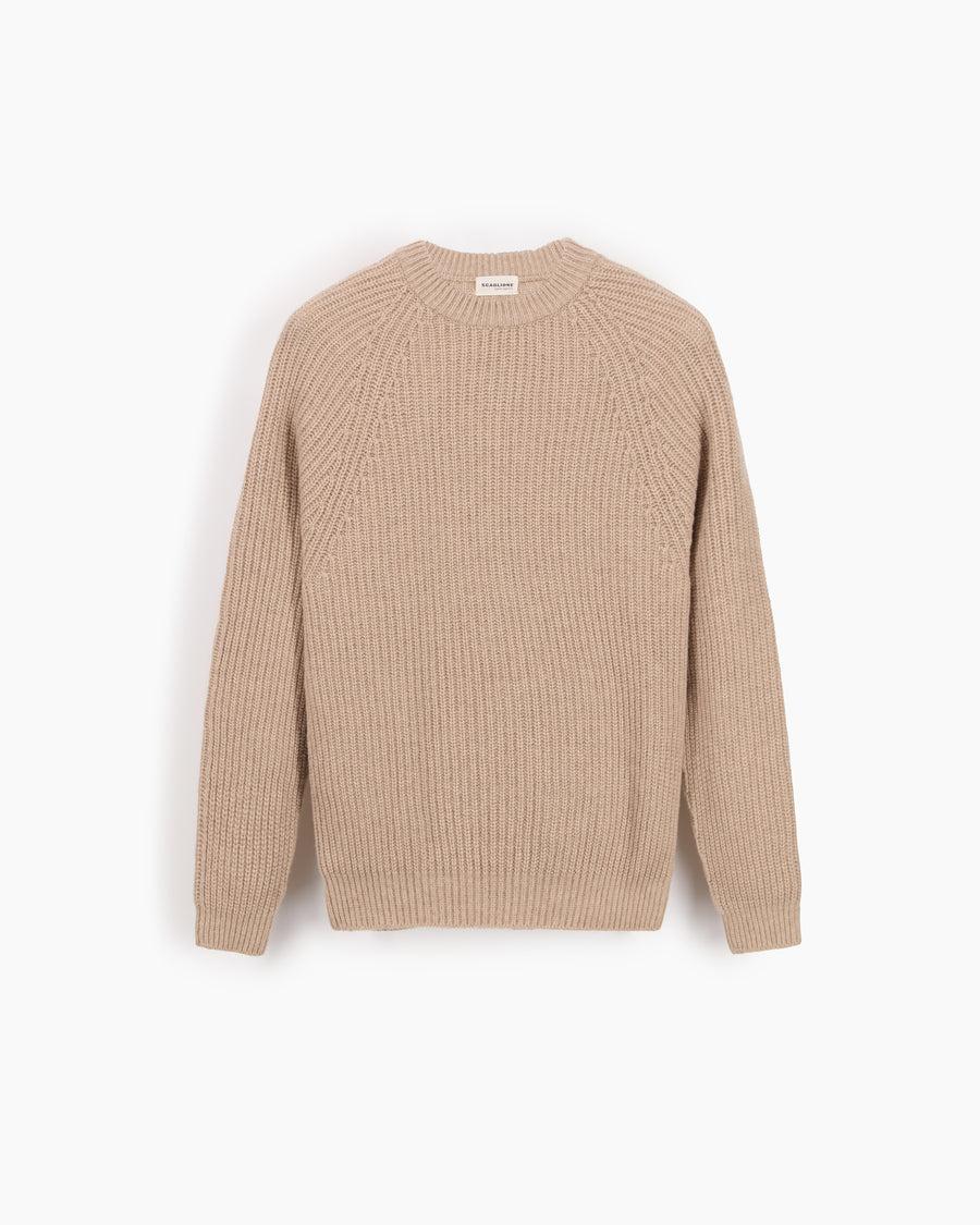 Scaglione ROUND NECK PANNOCCHIA RAGLAN HYBRD CASHMERE SAND