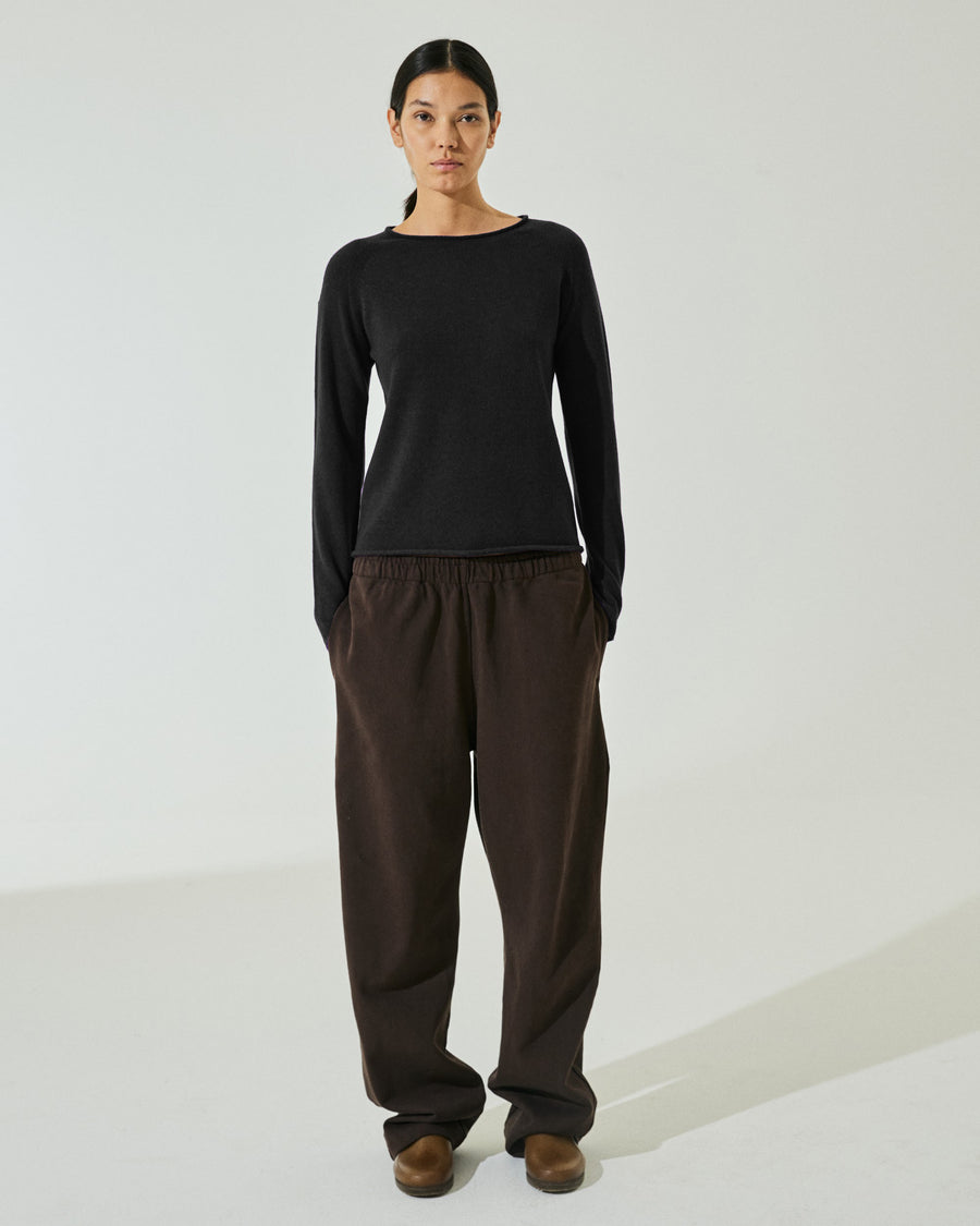 Scaglione ROUND NECK RAGLAN SEAMLESS HYBRID CASHMERE BLACK