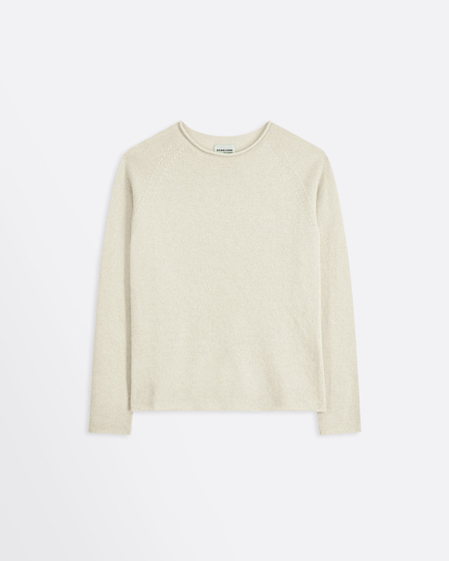 Scaglione ROUND NECK RAGLAN SEAMLESS HYBRID CASHMERE MILK