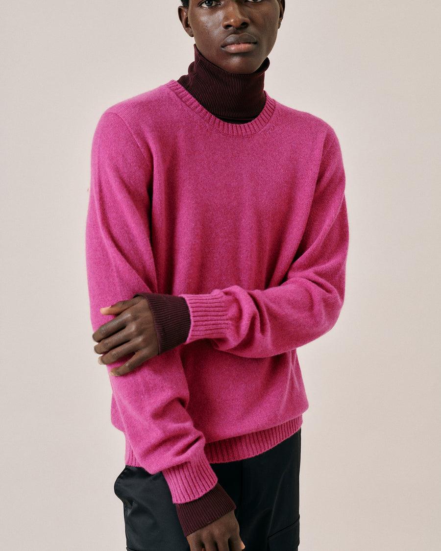 Scaglione ROUND NECK SEAMLESS HYBRD CASHMERE DAHLIA