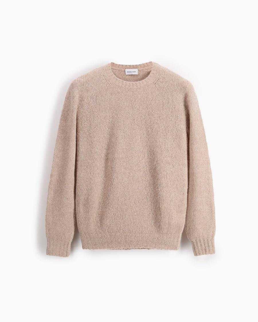 Scaglione ROUND NECK SEAMLESS PUFFED CASHMERE CASHMERE BEIGE