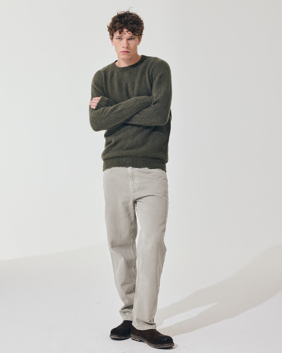 Scaglione ROUND NECK SEAMLESS PUFFED CASHMERE CASHMERE FOREST