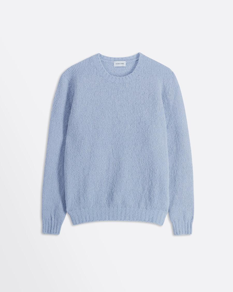 Scaglione ROUND NECK SEAMLESS PUFFED CASHMERE CELESTE