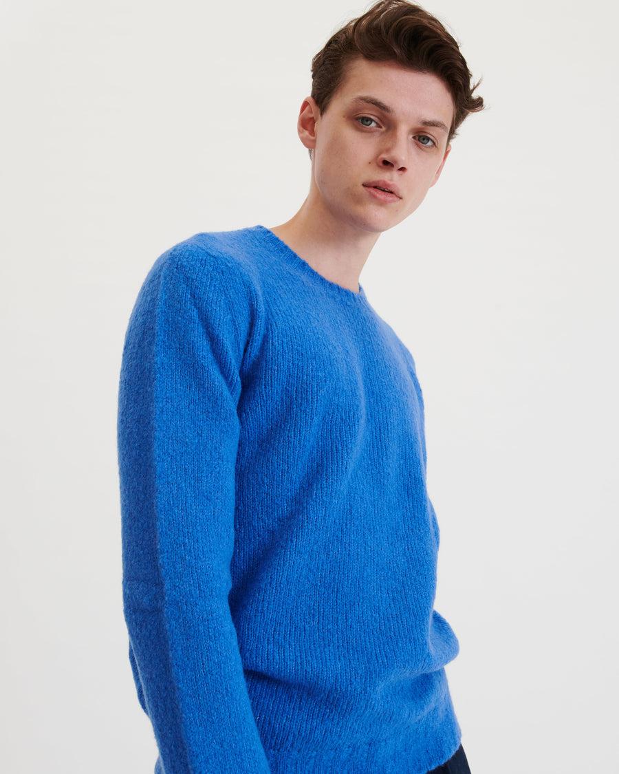 Scaglione ROUND NECK SEAMLESS PUFFED CASHMERE CORNFLOWER