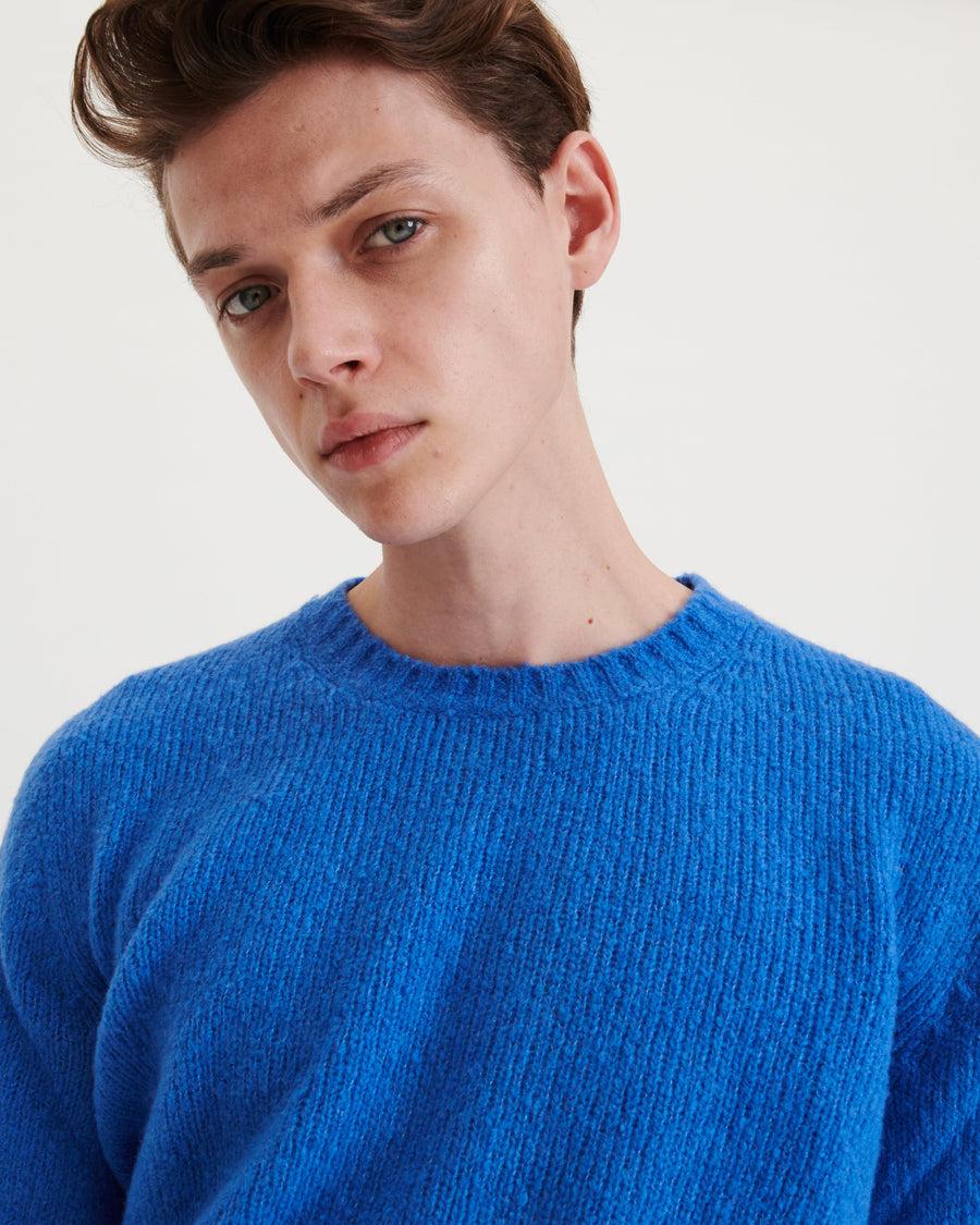 Scaglione ROUND NECK SEAMLESS PUFFED CASHMERE CORNFLOWER