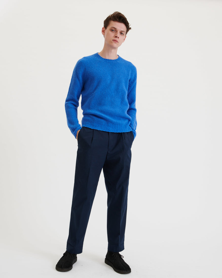 Scaglione ROUND NECK SEAMLESS PUFFED CASHMERE CORNFLOWER