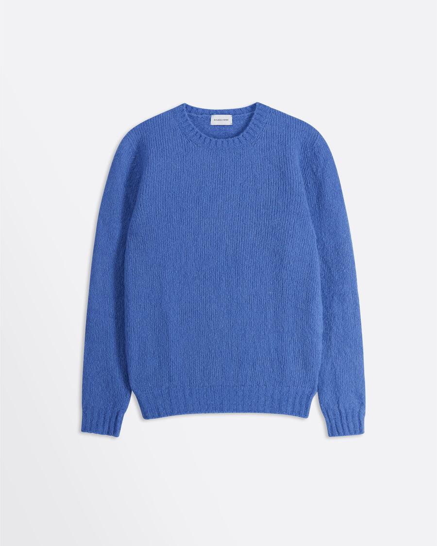 Scaglione ROUND NECK SEAMLESS PUFFED CASHMERE CORNFLOWER