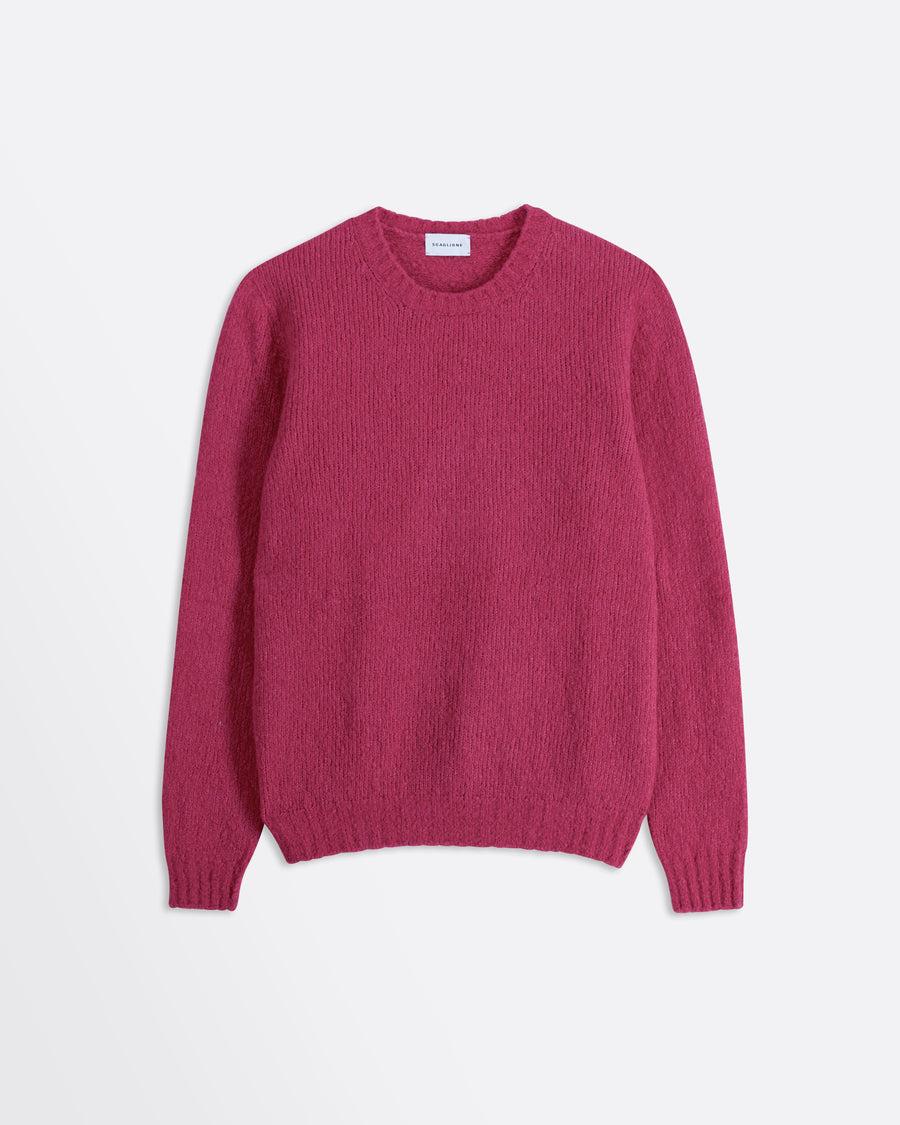 Scaglione ROUND NECK SEAMLESS PUFFED CASHMERE DAHLIA