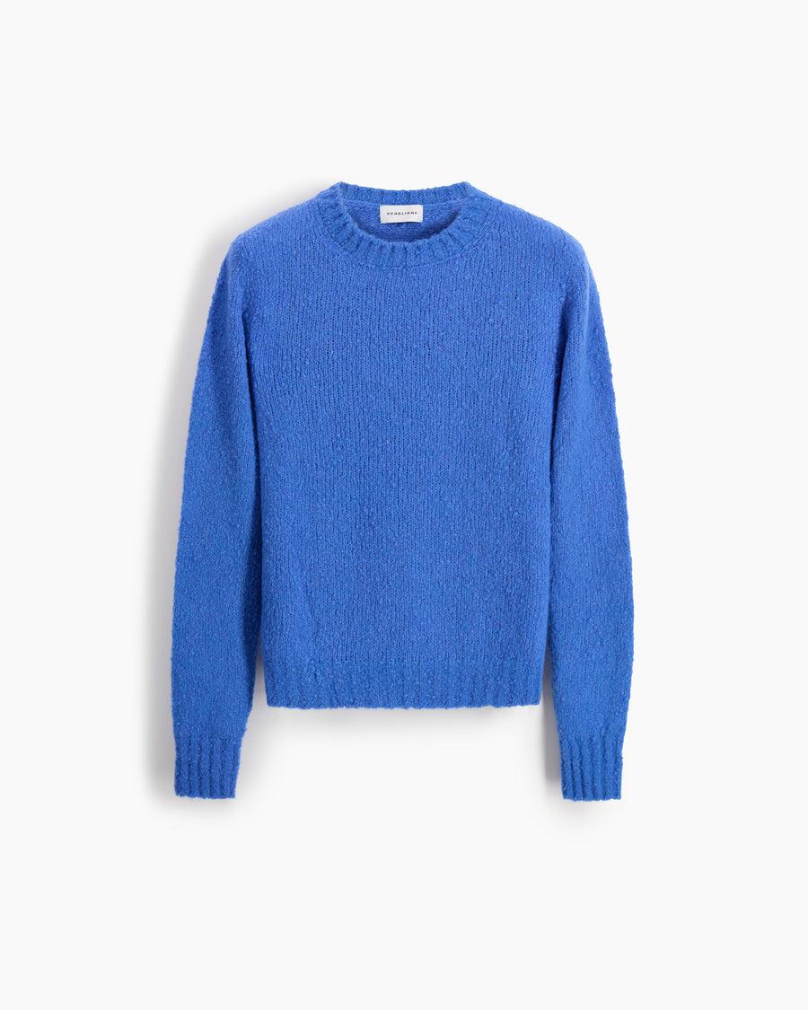 Scaglione ROUND NECK SLIM PUFFED CASHMERE SEAMLESS CORNFLOWER