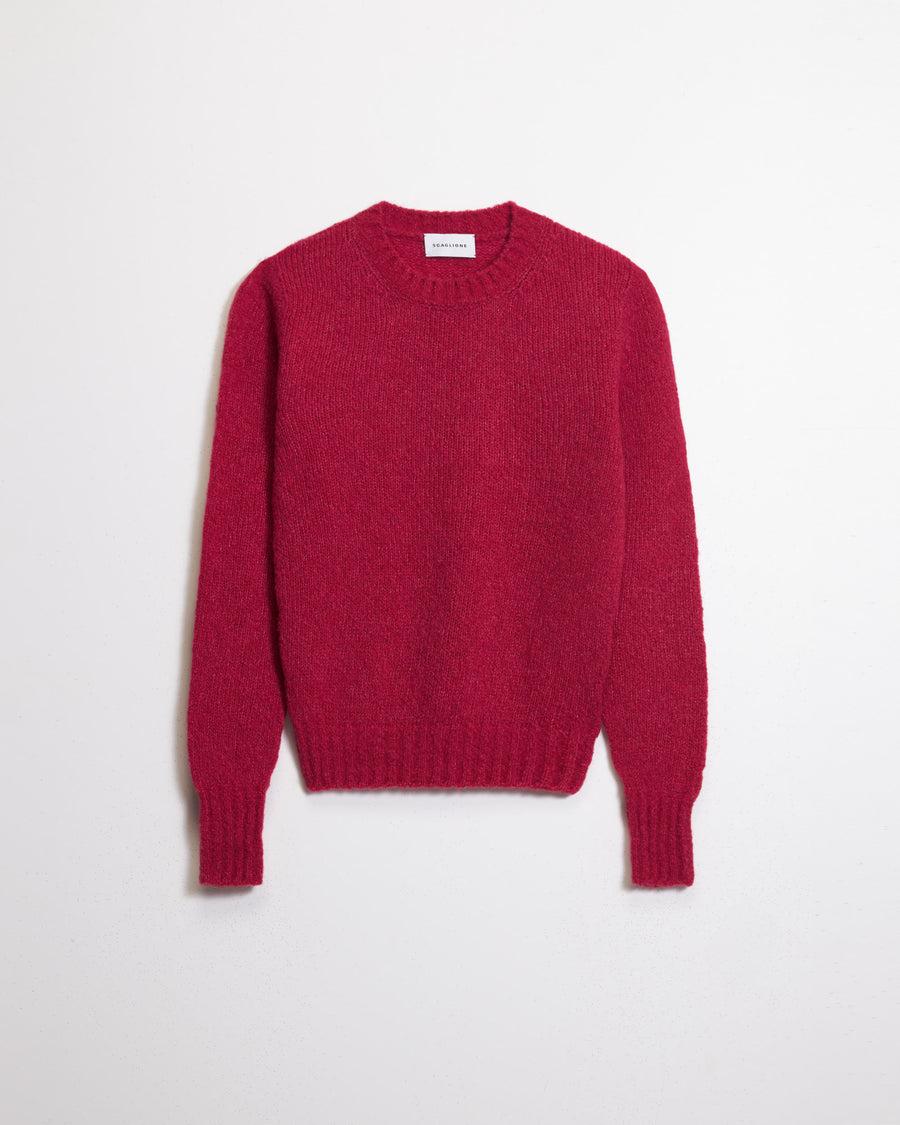 Scaglione ROUND NECK SLIM PUFFED CASHMERE SEAMLESS DAHLIA