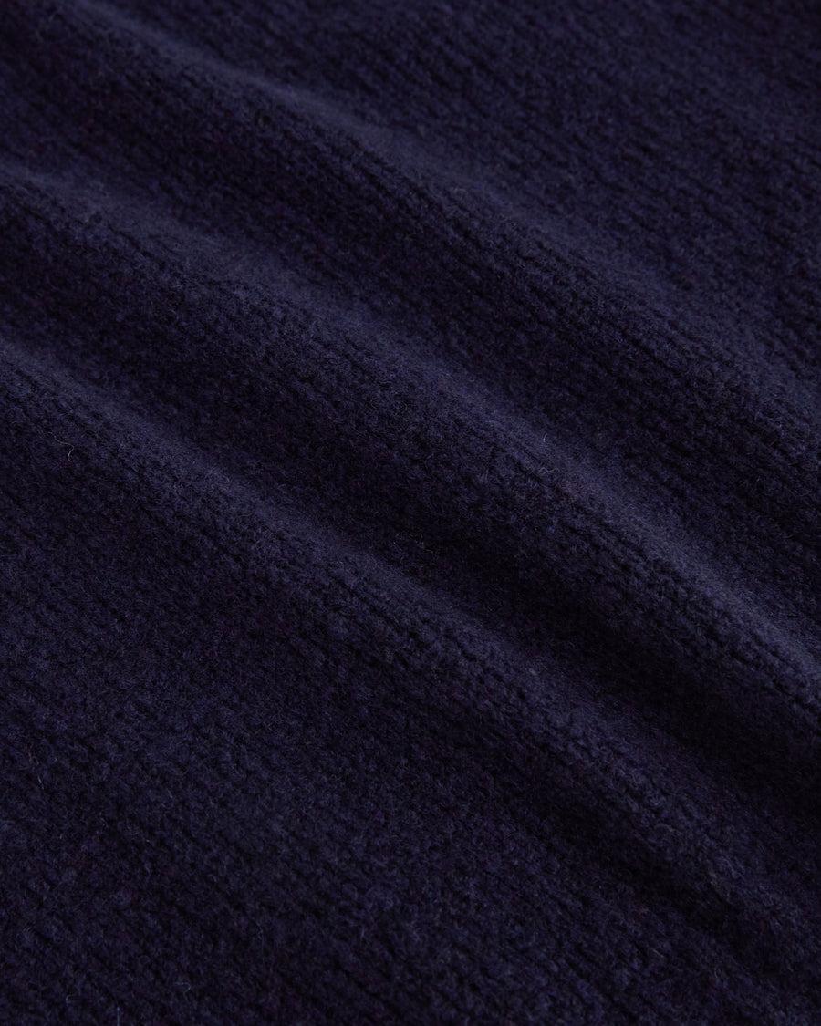 Scaglione ROUND NECK SLIM PUFFED CASHMERE SEAMLESS NAVY