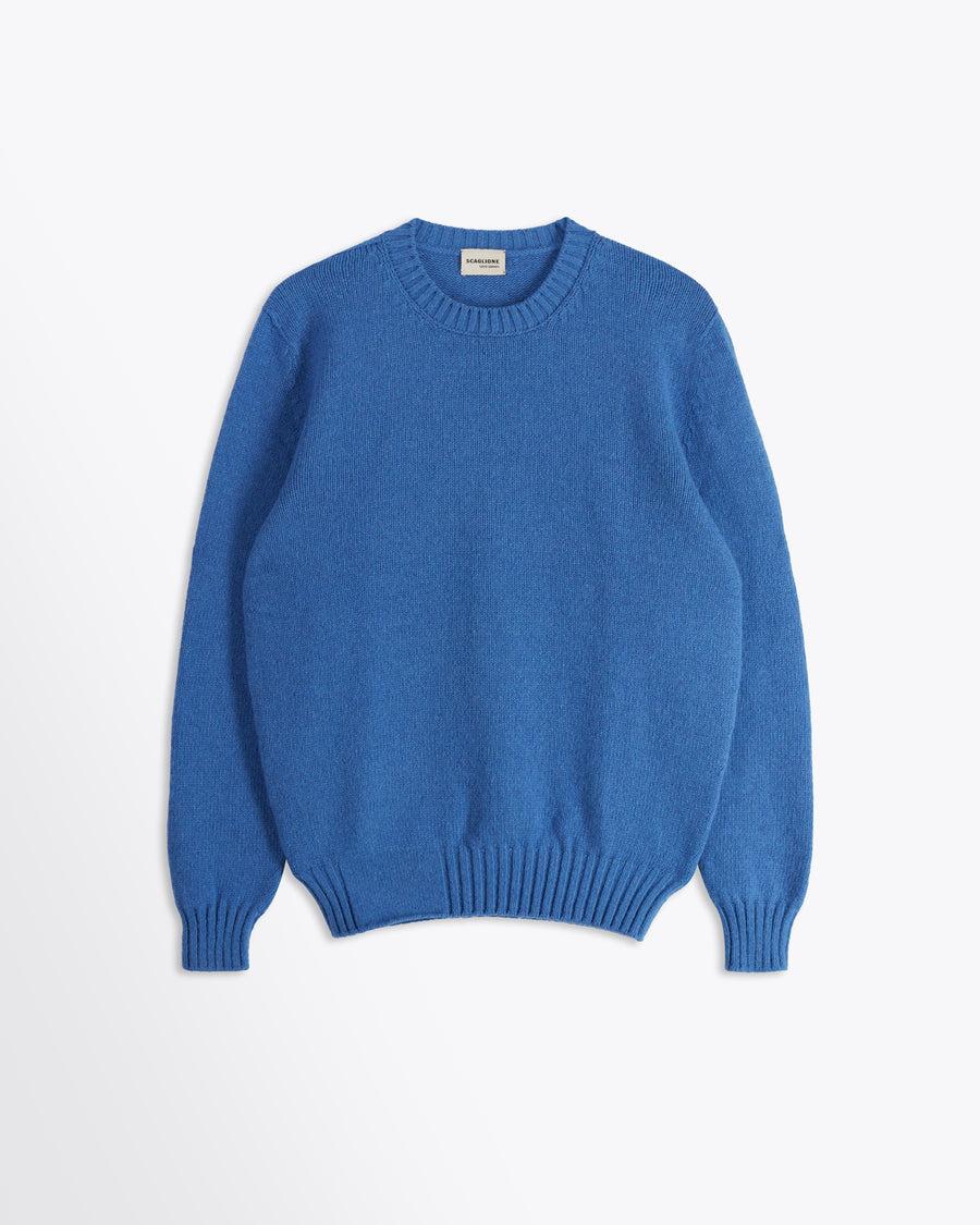 Scaglione ROUND NECK SOFT HYBRD CASHMERE CORNFLOWER
