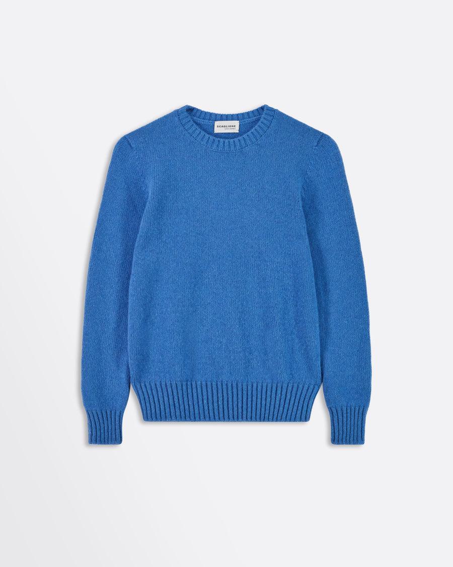 Scaglione ROUND NECK SOFT HYBRID CASHMERE CORNFLOWER