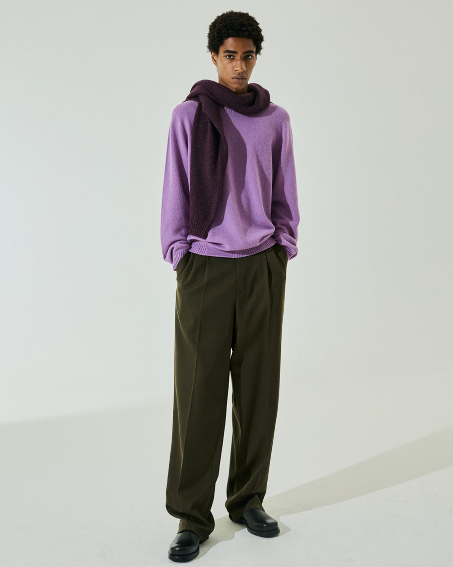 Scaglione ROUNDNECK SEAMLESS HYBRD CASHMERE CASH LILAC