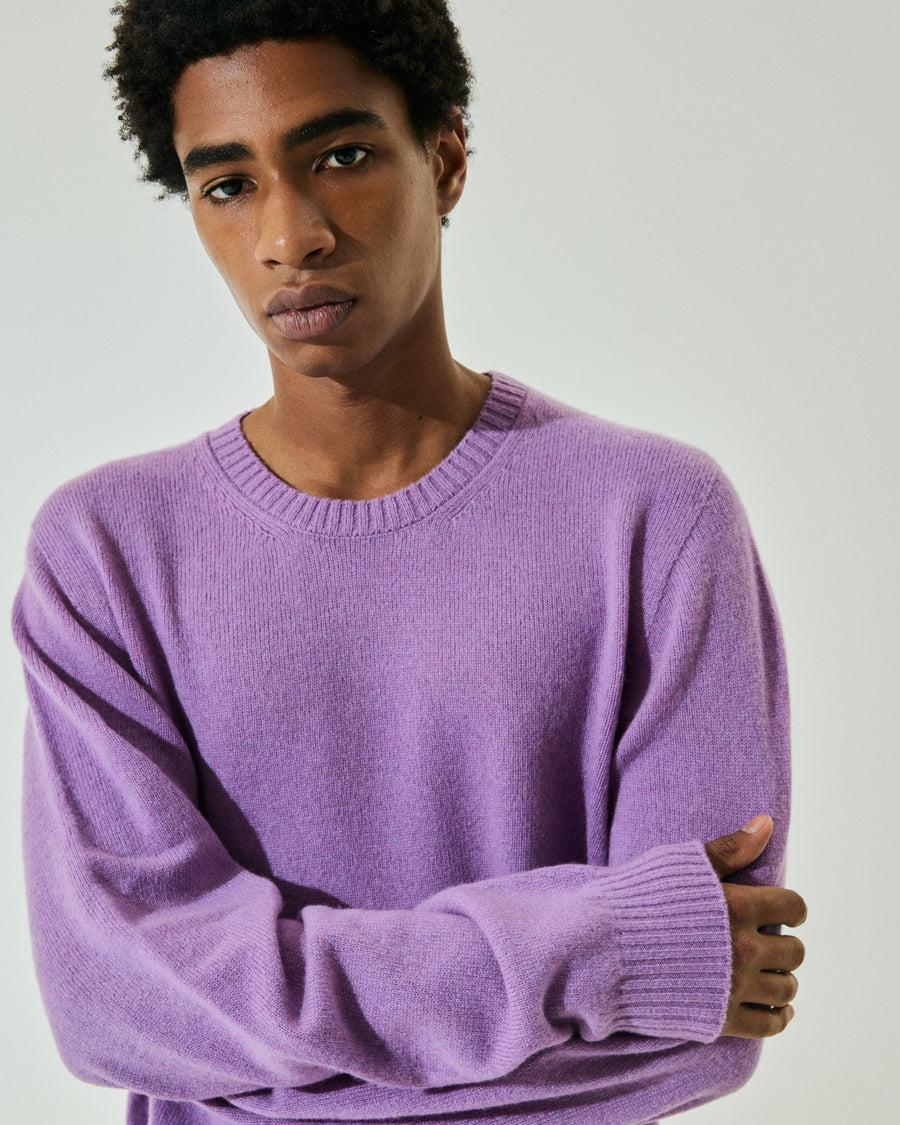 Scaglione ROUNDNECK SEAMLESS HYBRD CASHMERE CASH LILAC