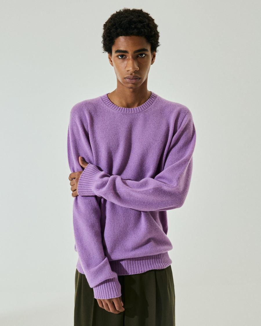 Scaglione ROUNDNECK SEAMLESS HYBRD CASHMERE CASH LILAC