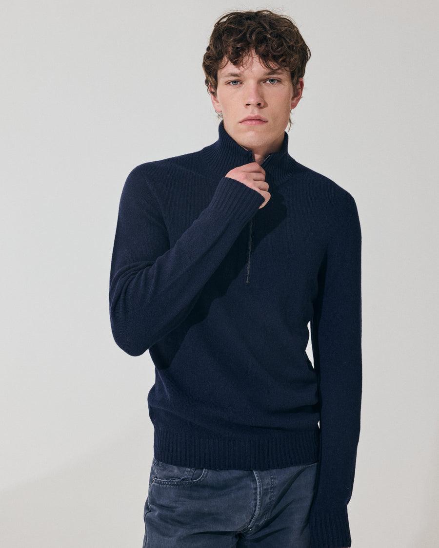 Scaglione ARMY ZIP HYBRD CASHMERE CASHMERE NAVY